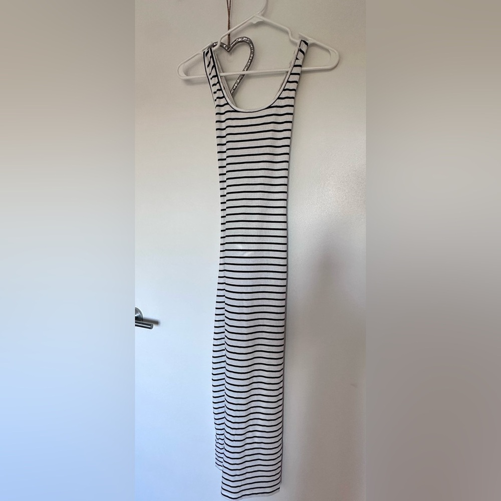 SHEIN Monochrome Striped Maxi Dress